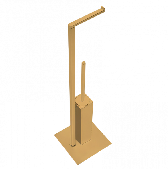 Стойка COLOMBO DESIGN MINI Q B5018.OM с держателем туалетной бумаги и ершиком цвет золото матовое