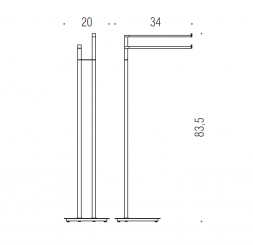 Стойка COLOMBO DESIGN MINI Q B5038 с полотенцедержателем двойным цвет хром