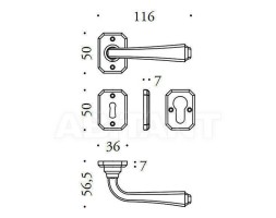 Дверная ручка Colombo Bellagio KBE11RB ON с накл.классик