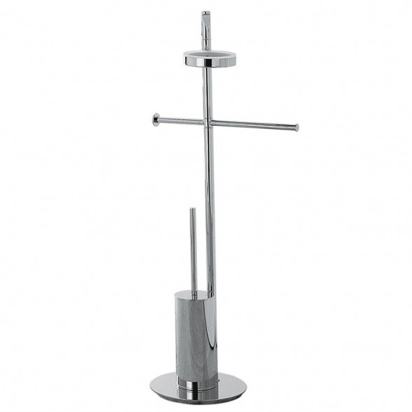 Стойка COLOMBO DESIGN PLANETS B9813 напольная с полотенцедержателем с мыльницей с держателем туалетной бумаги и с ершиком