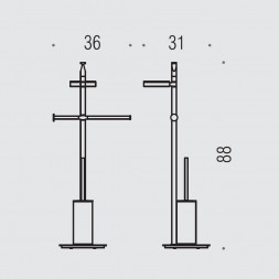 Стойка COLOMBO DESIGN PLANETS B9813 напольная с полотенцедержателем с мыльницей с держателем туалетной бумаги и с ершиком