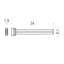 Полотенцедержатель COLOMBO DESIGN MINI B4012.OM двойной цвет золото матовое