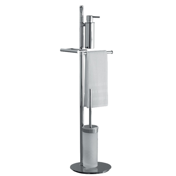 Стойка COLOMBO DESIGN PLANETS B9849 напольная с полотенцедержателем с дозатором с держателем туалетной бумаги и с ершиком