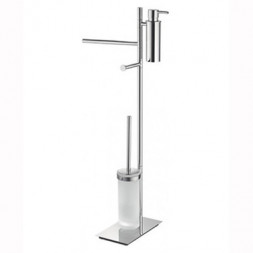 Стойка COLOMBO DESIGN SQUARE B9918 напольная с полотенцедержателем с дозатором с держателем туалетной бумаги и с ершиком