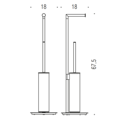 Стойка COLOMBO DESIGN MINI B4018.HPS1 с держателем туалетной бумаги и ершиком цвет нержавеющая сталь