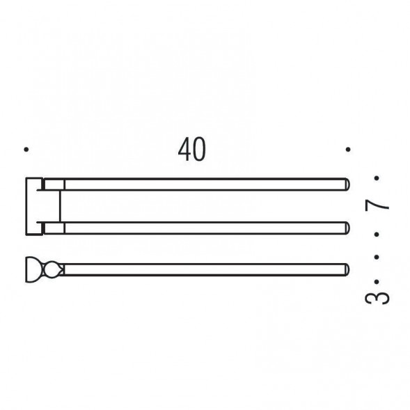 Полотенцедержатель COLOMBO DESIGN LUNA B0112 двойной поворотный