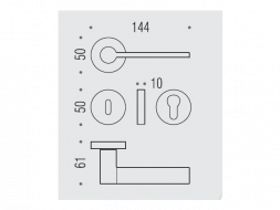 Дверная ручка Colombo TOOL MD11R хром матовый