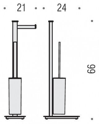 Стойка COLOMBO DESIGN UNITS B9107.D напольная с держателем туалетной бумаги и ершиком