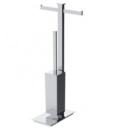 Стойка COLOMBO DESIGN UNITS B9108 напольная с двойным держателем туалетной бумаги и ершиком