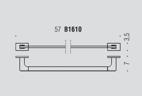 Полотенцедержатель COLOMBO DESIGN LOOK B1611.BM широкий