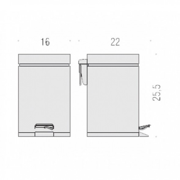 Ведро COLOMBO DESIGN COMPLEMENTI B9210.BM напольное с крышкой с педалью 3 л