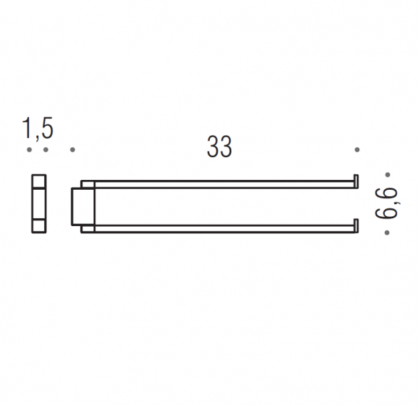 Полотенцедержатель COLOMBO DESIGN MINI Q B5012.GM двойной цвет графит матовый