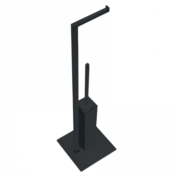 Стойка COLOMBO DESIGN MINI Q B5018.GM с держателем туалетной бумаги и ершиком цвет графит матовый